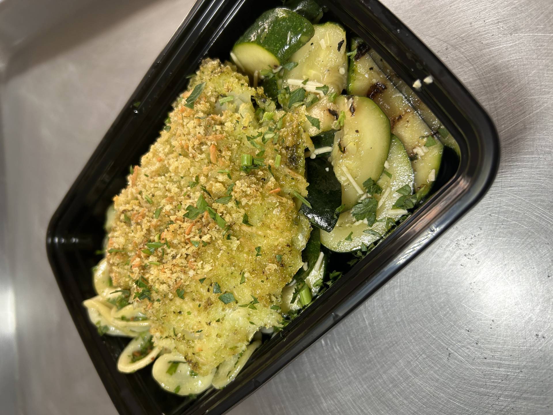 Low Carb Pesto Panko Parmesan Cod